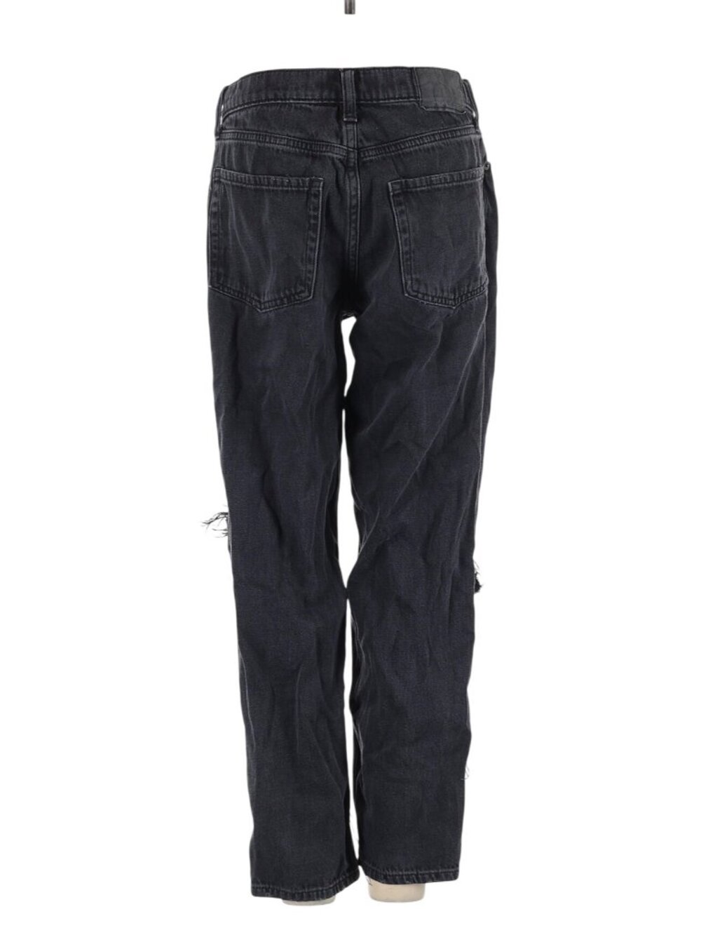 Aeropostale Black Distressed Mom Jeans High-Rise Boyfriend Style 4| Indie Sleaze - Picture 8 of 14